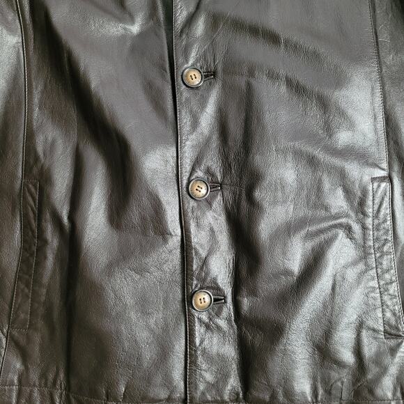 Vintage 90s Y2K Wilsons Leather M Julian Men’s Brown Leather Blazer Jacket XL - Picture 4 of 10